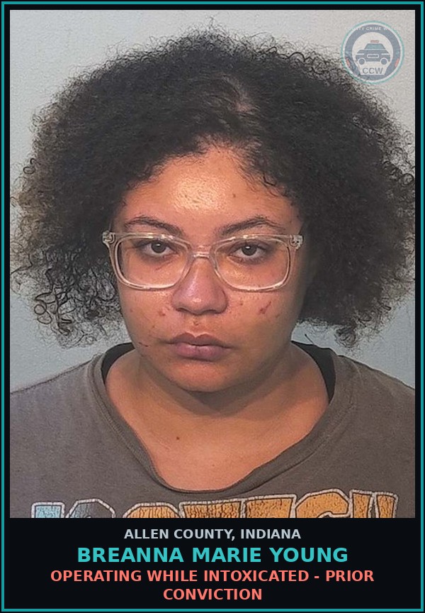 Booking mugshot of Breanna Marie Young in Allen County