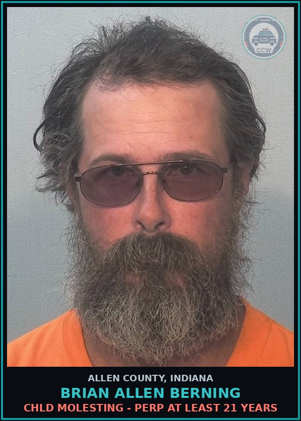 Booking mugshot of Brian Allen Berning in Allen County