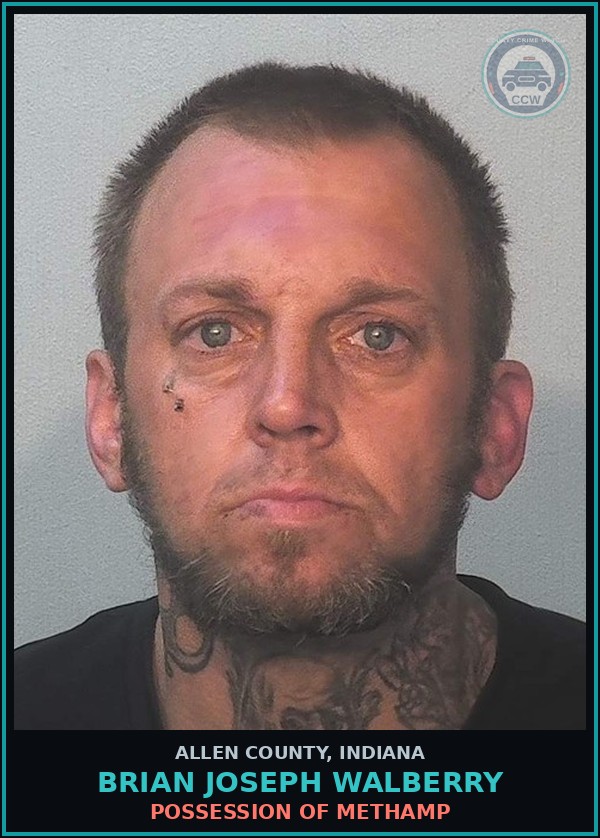 Booking mugshot of Brian Joseph Walberry in Allen County