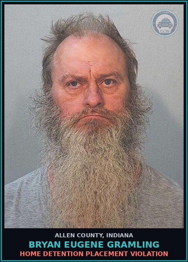 Booking mugshot of Bryan Eugene Gramling in Allen County