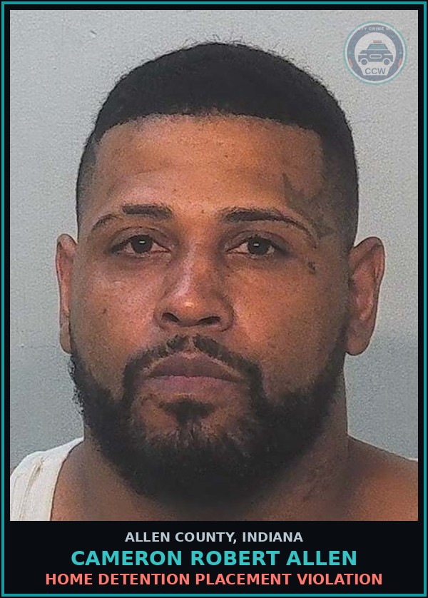 Booking mugshot of Cameron Robert Allen in Allen County