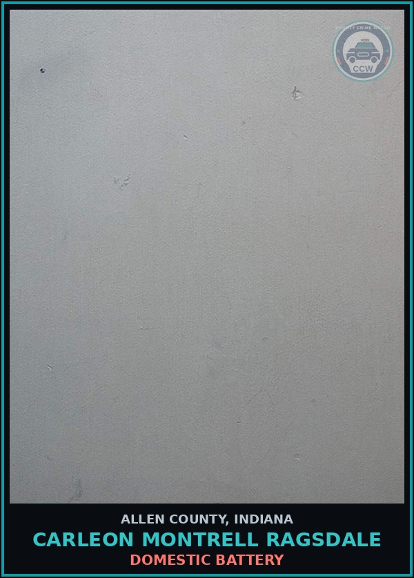 Booking mugshot of Carleon Montrell Ragsdale in Allen County