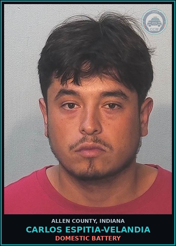 Booking mugshot of Carlos Espitia-Velandia in Allen County
