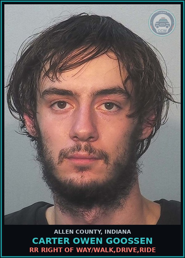 Booking mugshot of Carter Owen Goossen in Allen County