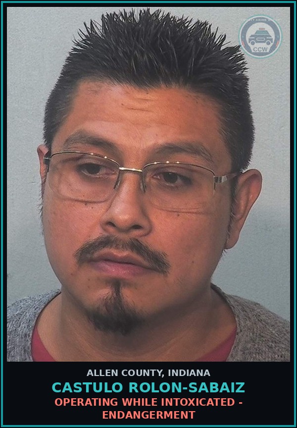 Booking mugshot of Castulo Rolon-Sabaiz in Allen County