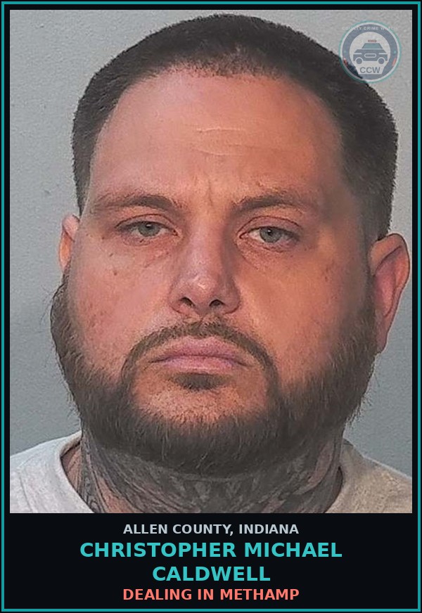 Booking mugshot of Christopher Michael Caldwell in Allen County