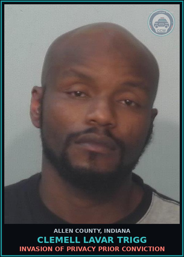 Booking mugshot of Clemell Lavar Trigg in Allen County