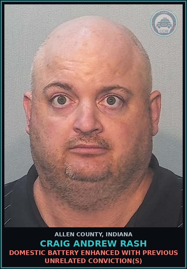 Booking mugshot of Craig Andrew Rash in Allen County