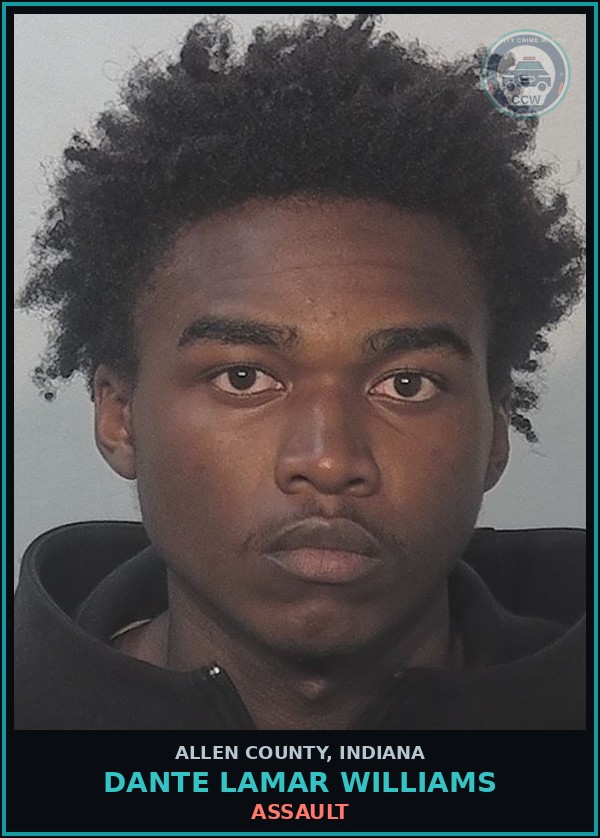 Booking mugshot of Dante Lamar Williams in Allen County