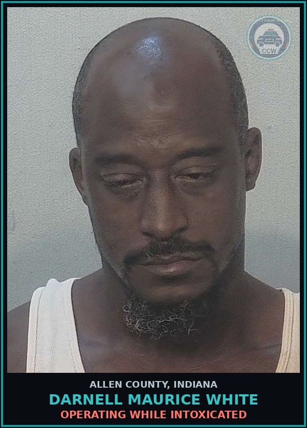 Booking mugshot of Darnell Maurice White in Allen County