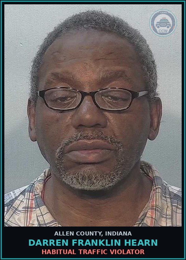 Booking mugshot of Darren Franklin Hearn in Allen County