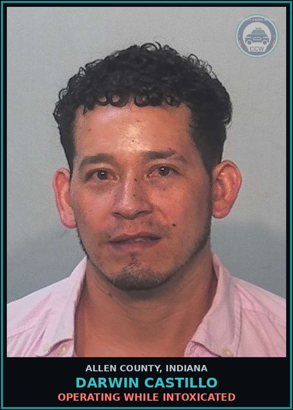 Booking mugshot of Darwin Castillo in Allen County