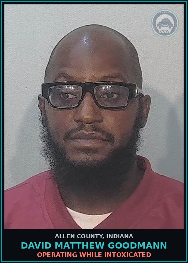 Booking mugshot of David Matthew Goodmann in Allen County