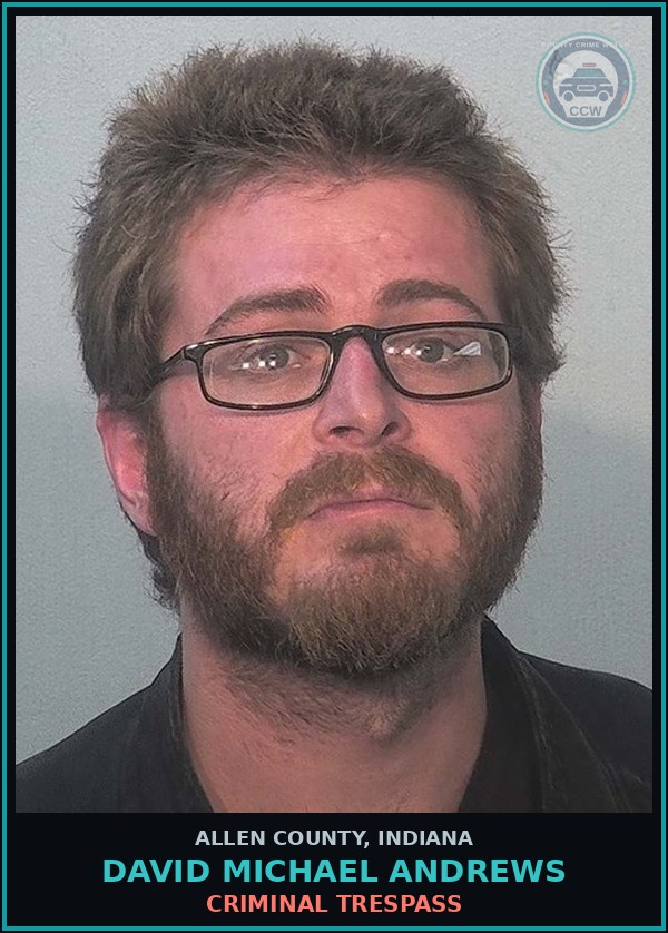 Booking mugshot of David Michael Andrews in Allen County