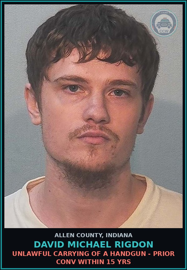 Booking mugshot of David Michael Rigdon in Allen County