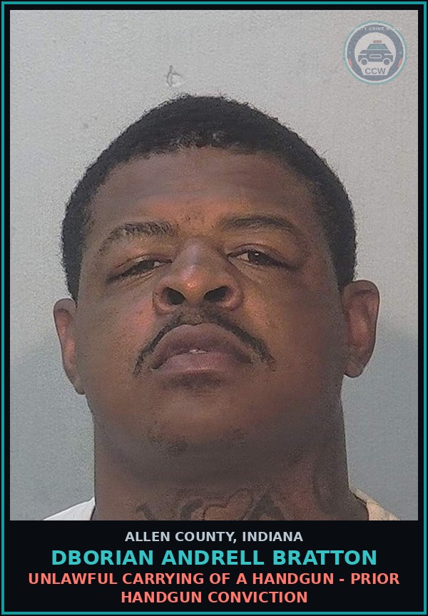 Booking mugshot of Dborian Andrell Bratton in Allen County