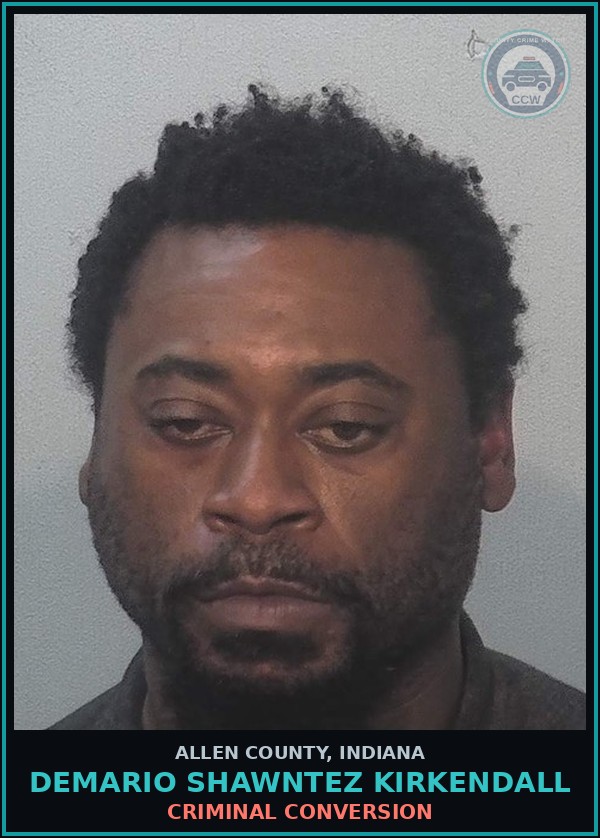 Booking mugshot of Demario Shawntez Kirkendall in Allen County