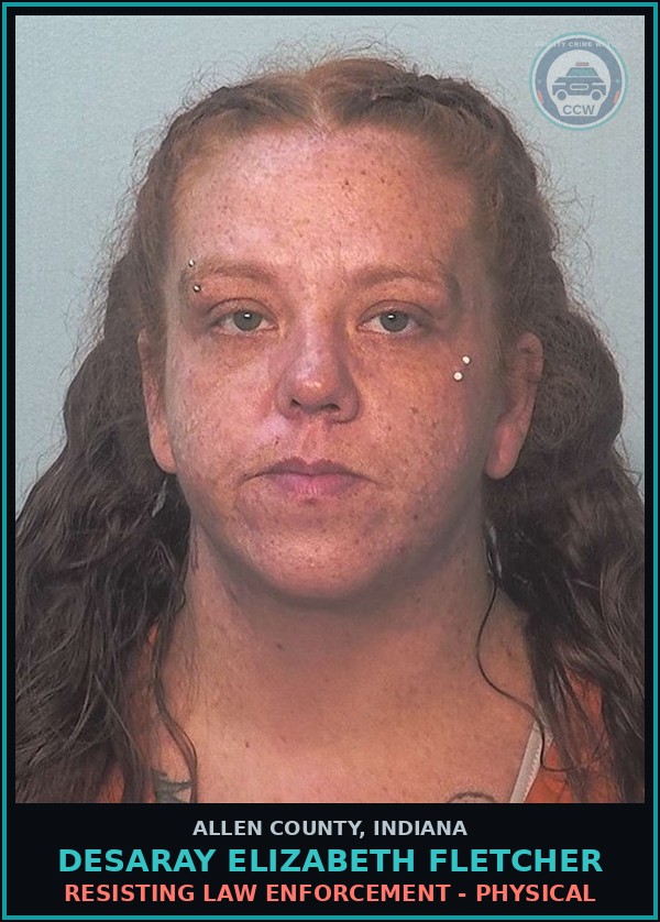 Booking mugshot of Desaray Elizabeth Fletcher in Allen County