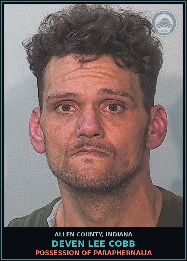 Booking mugshot of Deven Lee Cobb in Allen County