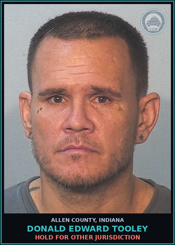 Booking mugshot of Donald Edward Tooley in Allen County