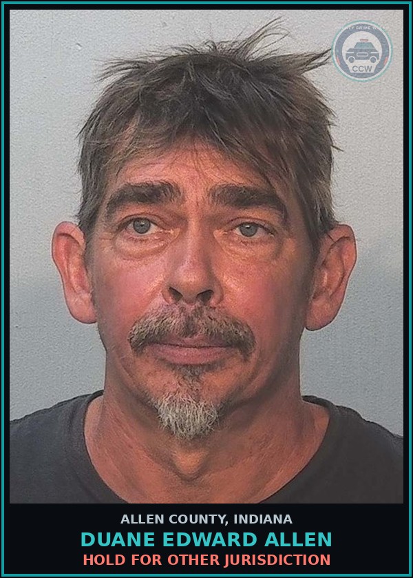 Booking mugshot of Duane Edward Allen in Allen County