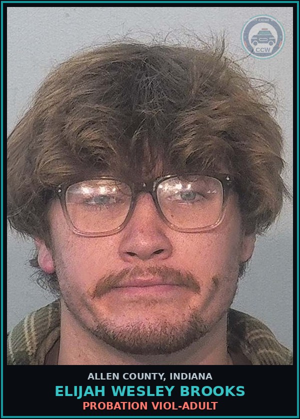 Booking mugshot of Elijah Wesley Brooks in Allen County