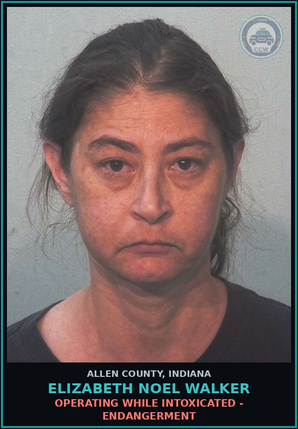 Booking mugshot of Elizabeth Noel Walker in Allen County