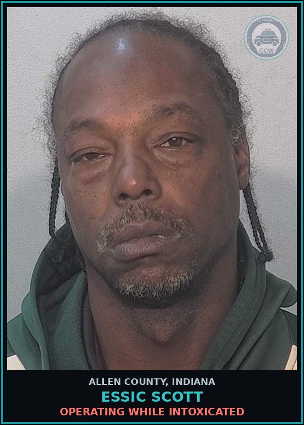 Booking mugshot of Essic Scott in Allen County