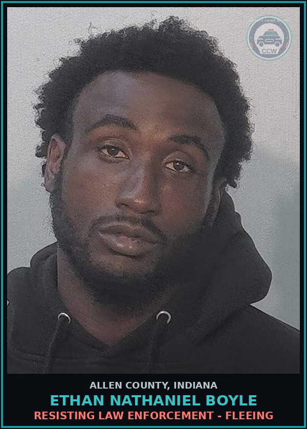 Booking mugshot of Ethan Nathaniel Boyle in Allen County