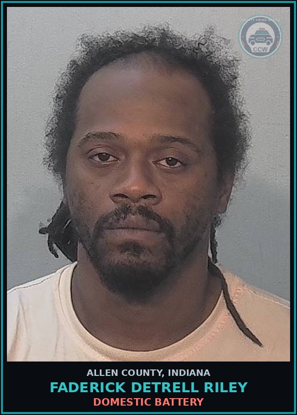 Booking mugshot of Faderick Detrell Riley in Allen County
