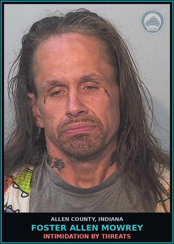 Booking mugshot of Foster Allen Mowrey in Allen County