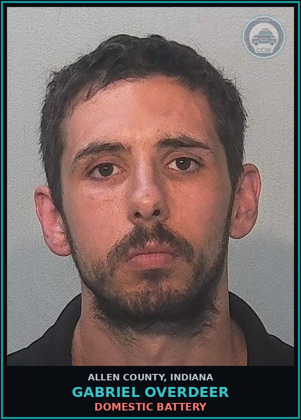 Booking mugshot of Gabriel Overdeer in Allen County