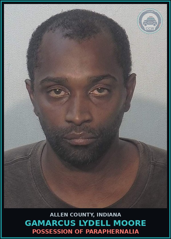 Booking mugshot of Gamarcus Lydell Moore in Allen County