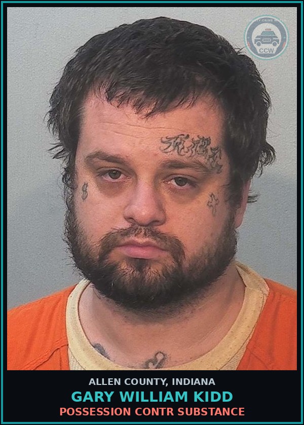 Booking mugshot of Gary William Kidd in Allen County