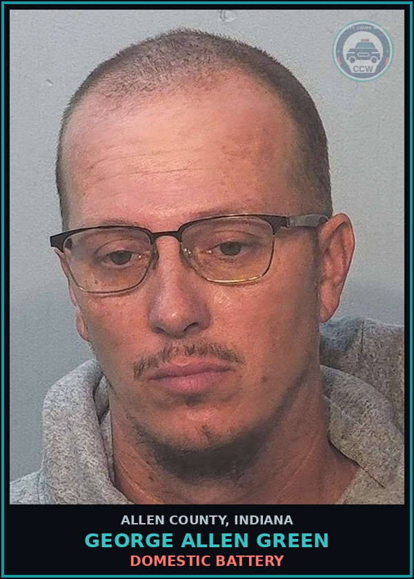 Booking mugshot of George Allen Green in Allen County