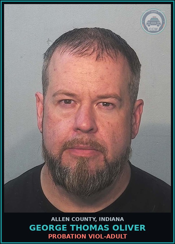 Booking mugshot of George Thomas Oliver in Allen County