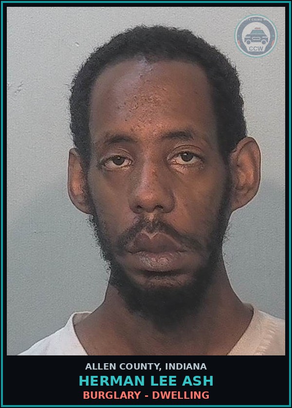 Booking mugshot of Herman Lee Ash in Allen County