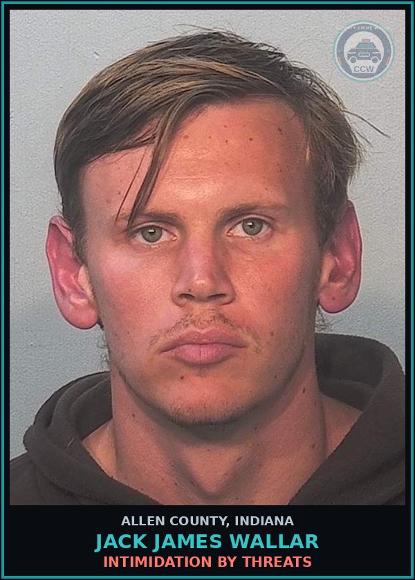 Booking mugshot of Jack James Wallar in Allen County