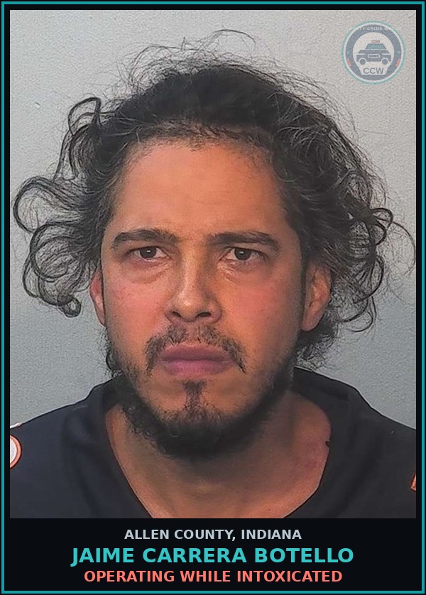 Booking mugshot of Jaime Carrera Botello in Allen County