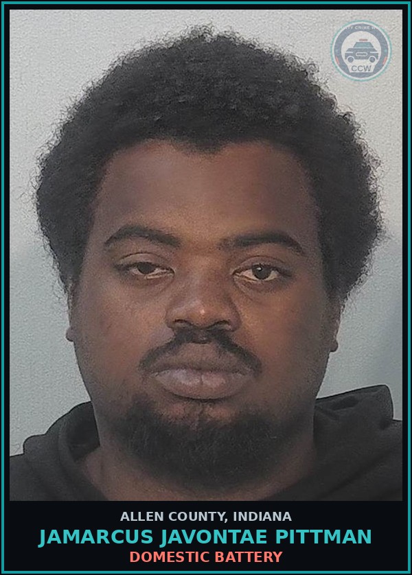 Booking mugshot of Jamarcus Javontae Pittman in Allen County