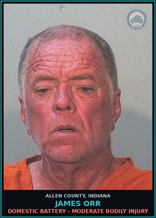 Booking mugshot of James Orr in Allen County