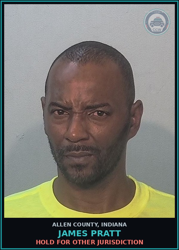 Booking mugshot of James Pratt in Allen County