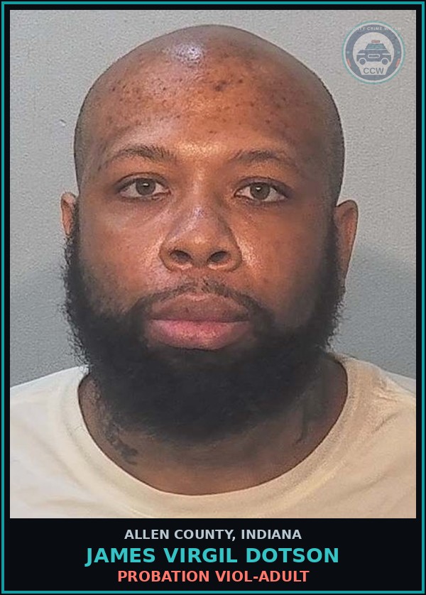 Booking mugshot of James Virgil Dotson in Allen County