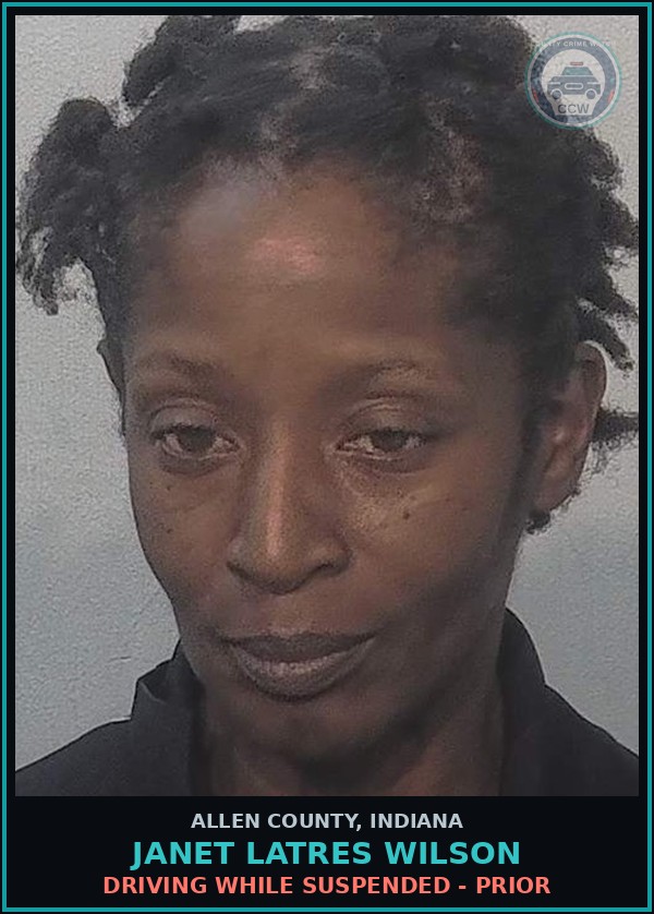 Booking mugshot of Janet Latres Wilson in Allen County