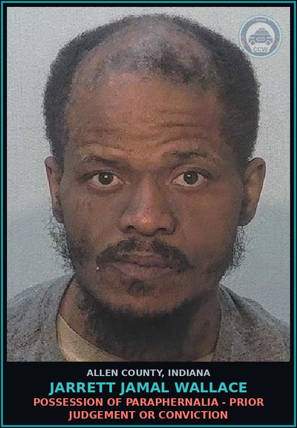 Booking mugshot of Jarrett Jamal Wallace in Allen County