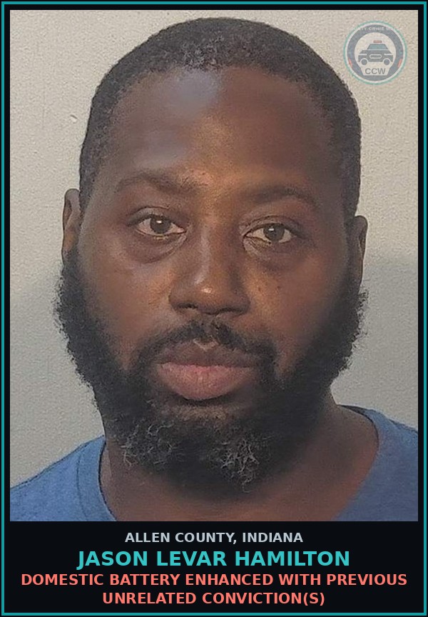 Booking mugshot of Jason Levar Hamilton in Allen County