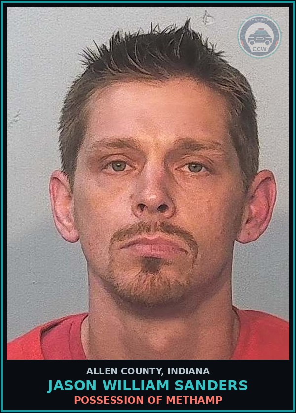 Booking mugshot of Jason William Sanders in Allen County