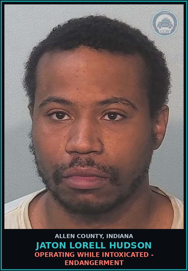 Booking mugshot of Jaton Lorell Hudson in Allen County