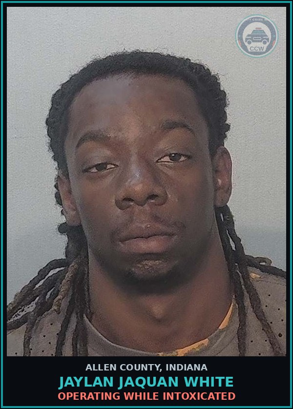 Booking mugshot of Jaylan Jaquan White in Allen County