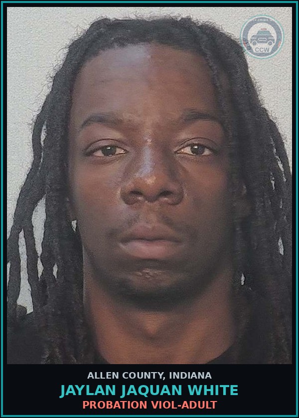 Booking mugshot of Jaylan Jaquan White in Allen County